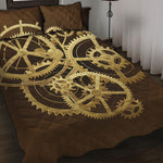 Steampunk Cogwheels Print Quilt Bed Set