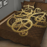Steampunk Cogwheels Print Quilt Bed Set