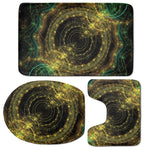 Steampunk Fractal Print 3 Piece Bath Mat Set