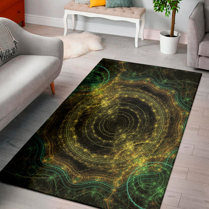 Steampunk Fractal Print Area Rug