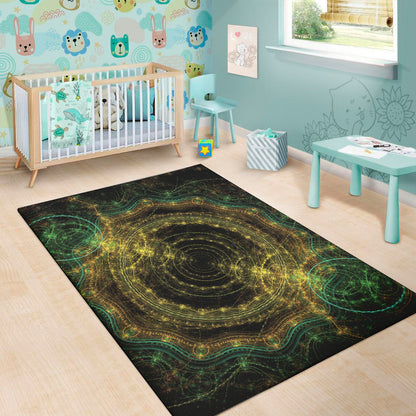 Steampunk Fractal Print Area Rug