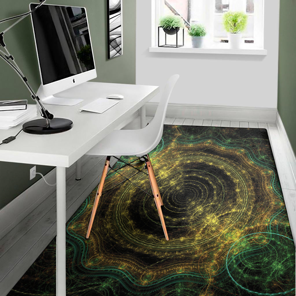 Steampunk Fractal Print Area Rug