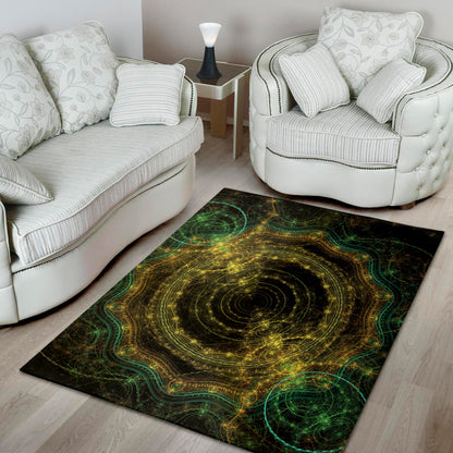 Steampunk Fractal Print Area Rug