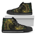 Steampunk Fractal Print Black High Top Sneakers