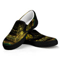 Steampunk Fractal Print Black Slip On Sneakers
