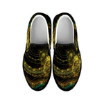 Steampunk Fractal Print Black Slip On Shoes