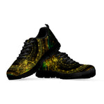 Steampunk Fractal Print Black Sneakers