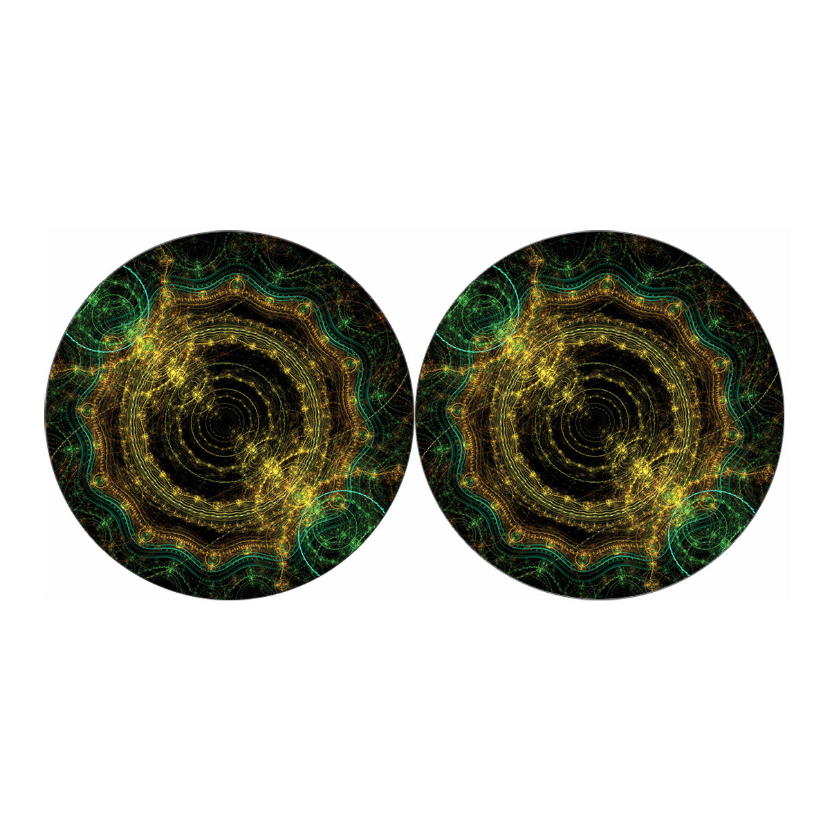 Steampunk Fractal Print Car Coasters