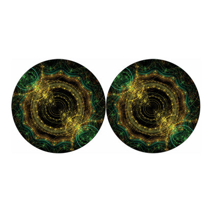 Steampunk Fractal Print Car Coasters