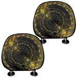 Steampunk Fractal Print Car Headrest Covers