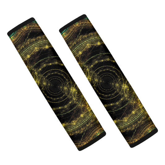 Steampunk Fractal Print Car Seat Belt Covers