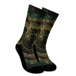 Steampunk Fractal Print Crew Socks