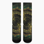 Steampunk Fractal Print Crew Socks