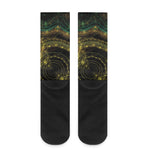 Steampunk Fractal Print Crew Socks
