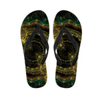 Steampunk Fractal Print Flip Flops