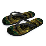 Steampunk Fractal Print Flip Flops