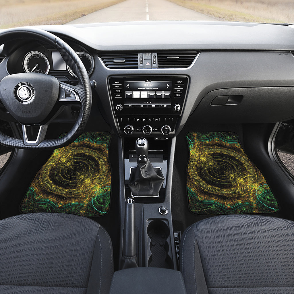 Steampunk Fractal Print Front and Back Car Floor Mats