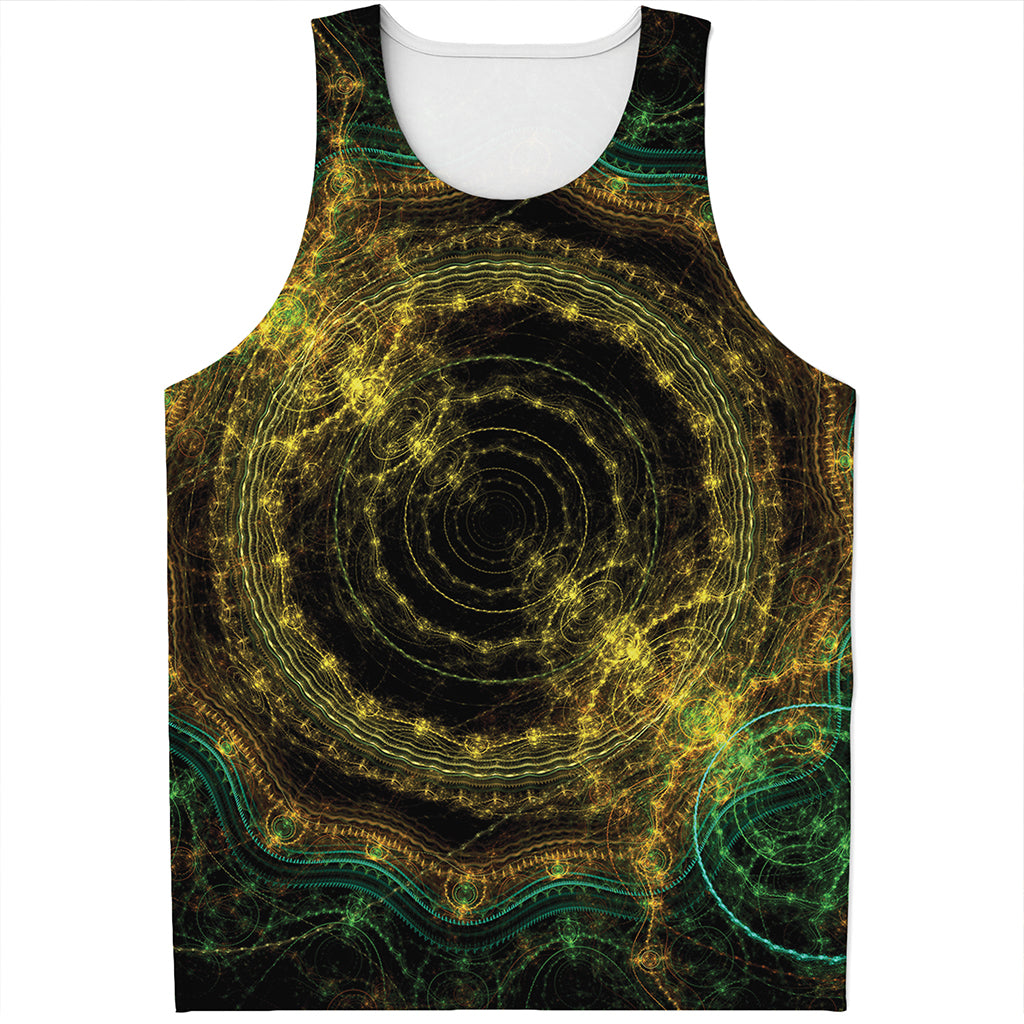 Steampunk Fractal Print Men's Tank Top