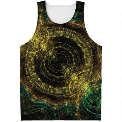Steampunk Fractal Print Men's Tank Top