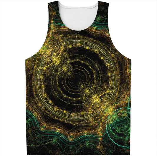 Steampunk Fractal Print Men's Tank Top