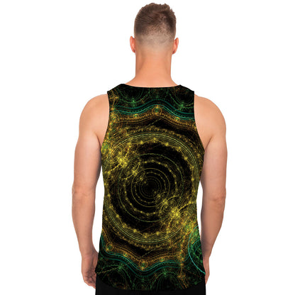Steampunk Fractal Print Men's Tank Top