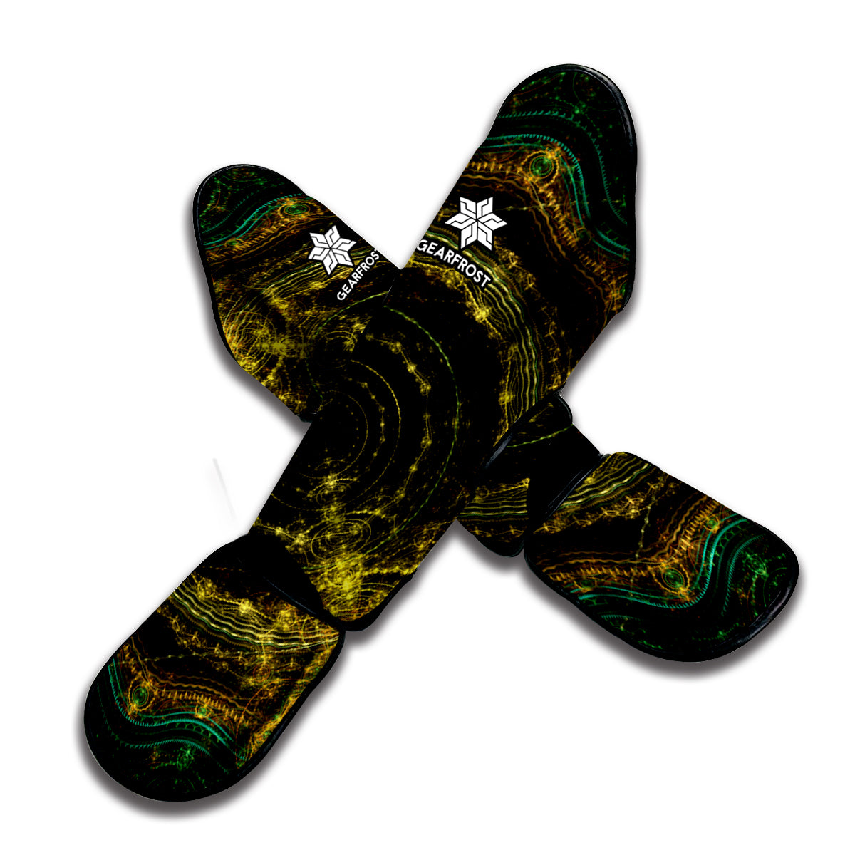 Steampunk Fractal Print Muay Thai Shin Guard