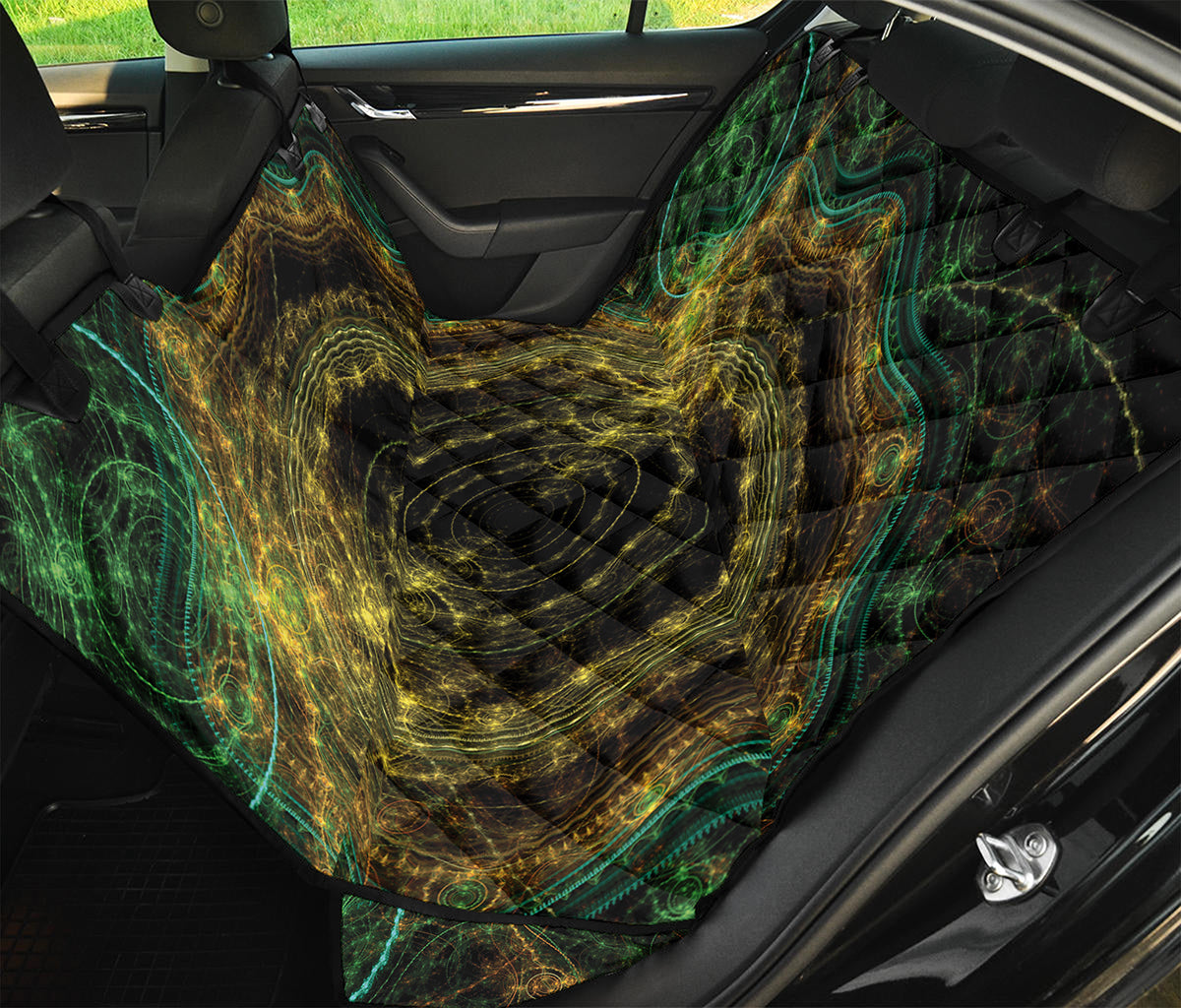 Steampunk Fractal Print Pet Car Back Seat Cover