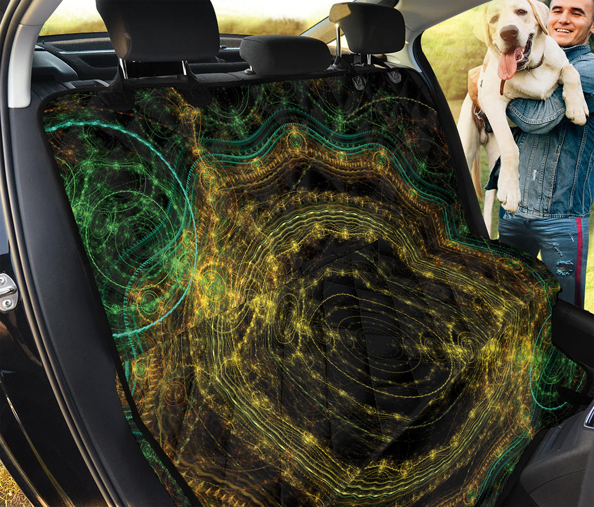 Steampunk Fractal Print Pet Car Back Seat Cover