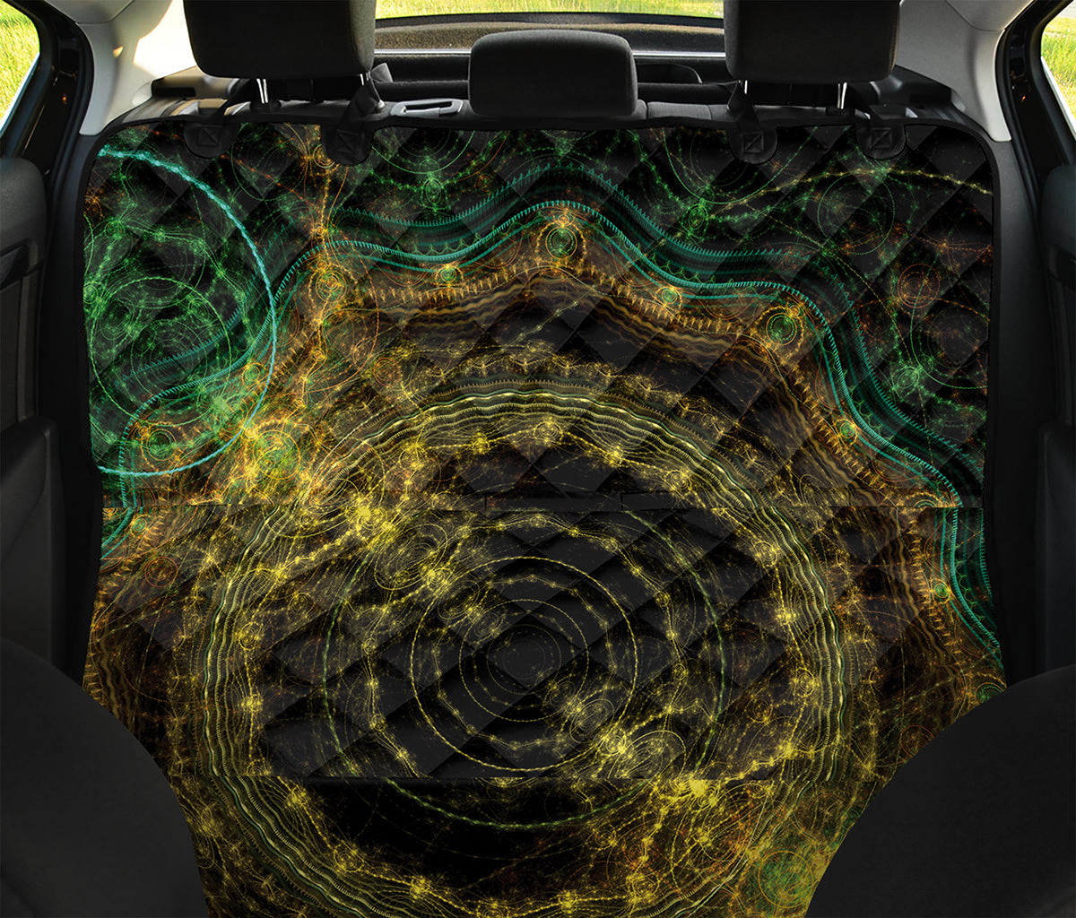 Steampunk Fractal Print Pet Car Back Seat Cover