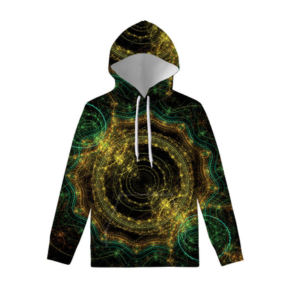 Steampunk Fractal Print Pullover Hoodie