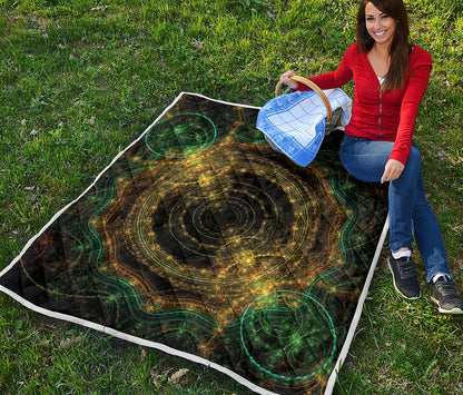 Steampunk Fractal Print Quilt