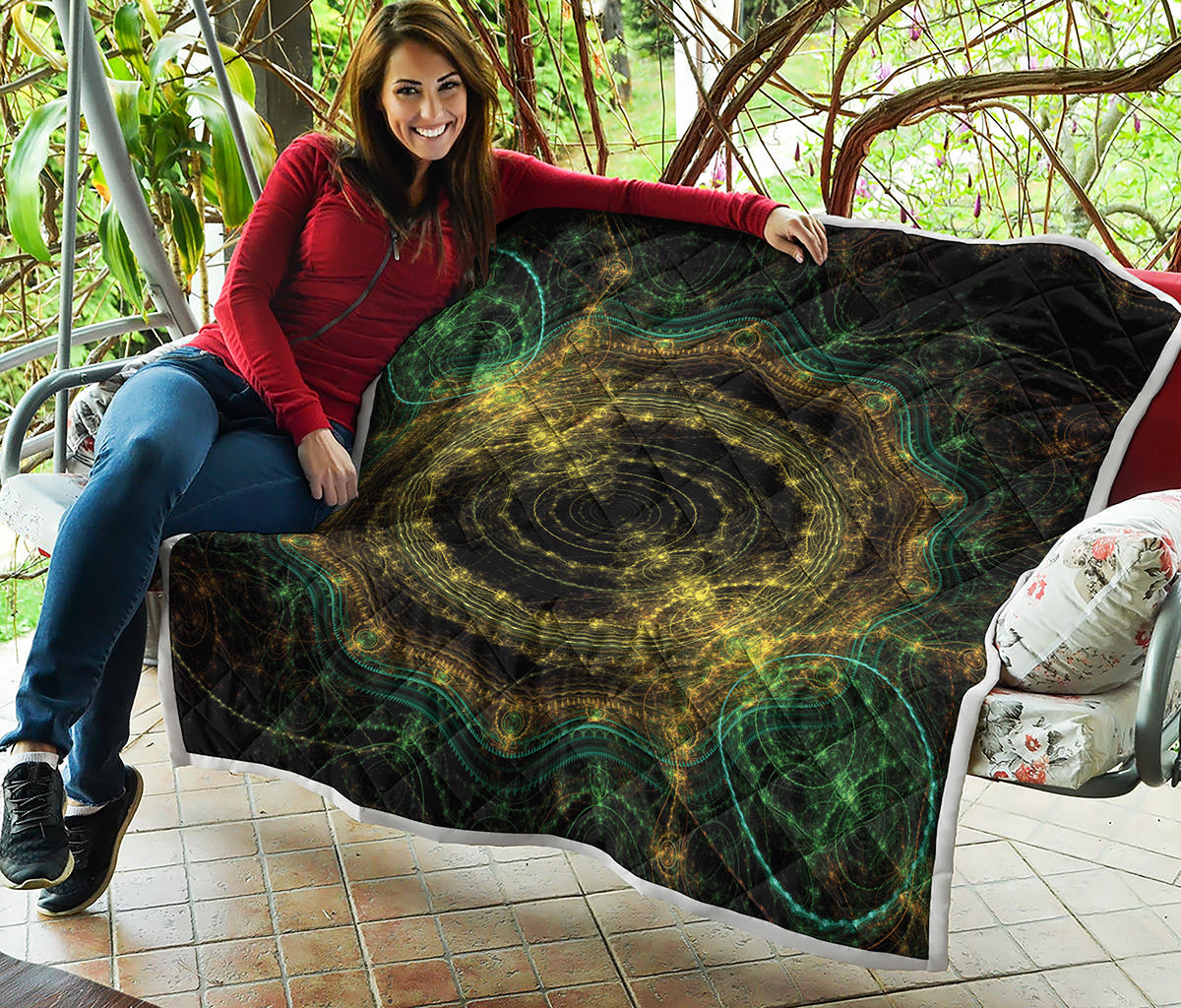 Steampunk Fractal Print Quilt