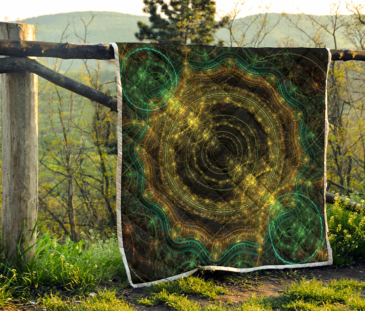 Steampunk Fractal Print Quilt