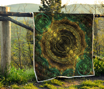 Steampunk Fractal Print Quilt