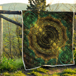 Steampunk Fractal Print Quilt