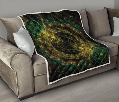 Steampunk Fractal Print Quilt