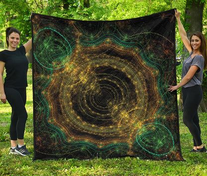 Steampunk Fractal Print Quilt
