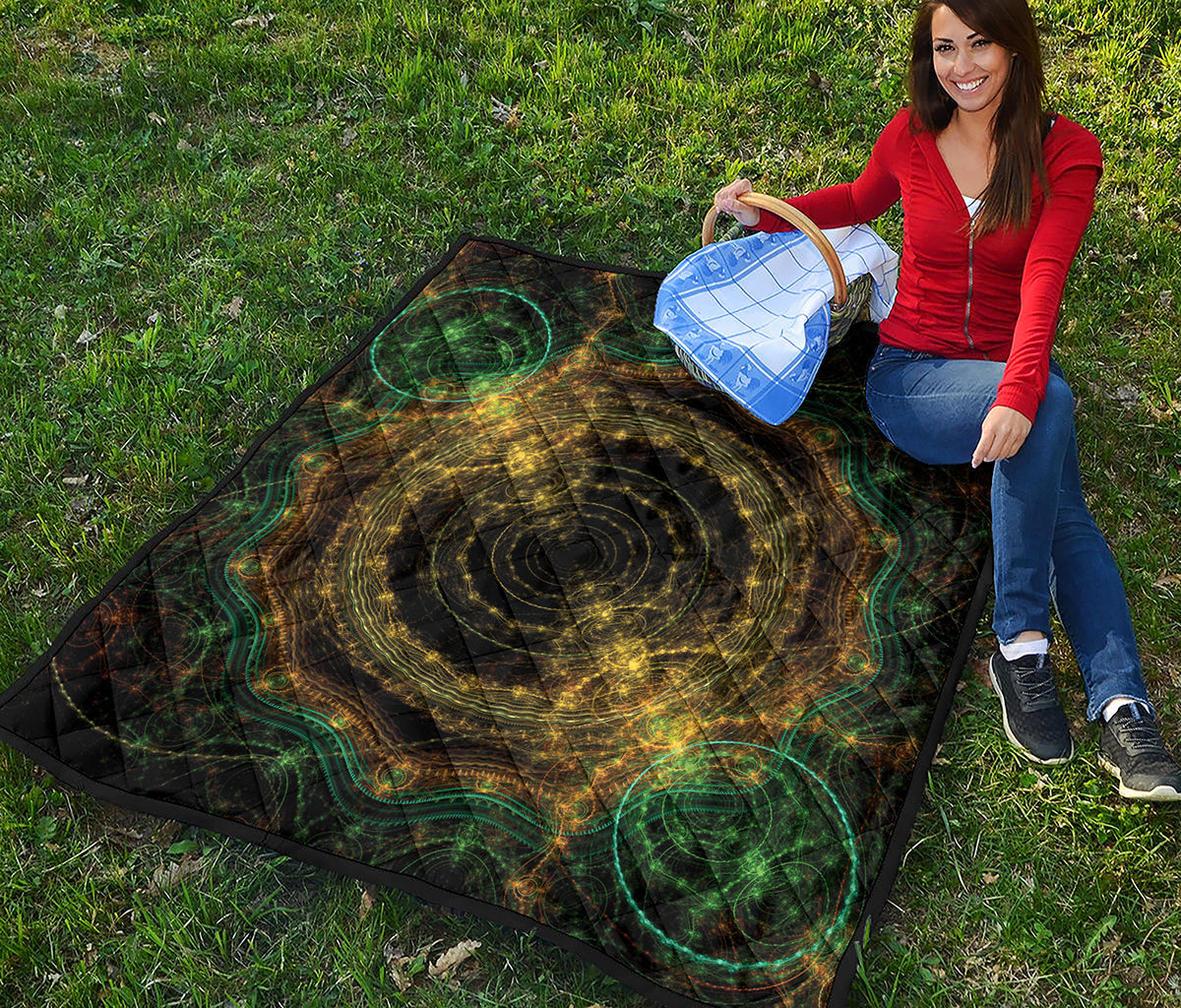 Steampunk Fractal Print Quilt