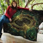 Steampunk Fractal Print Quilt