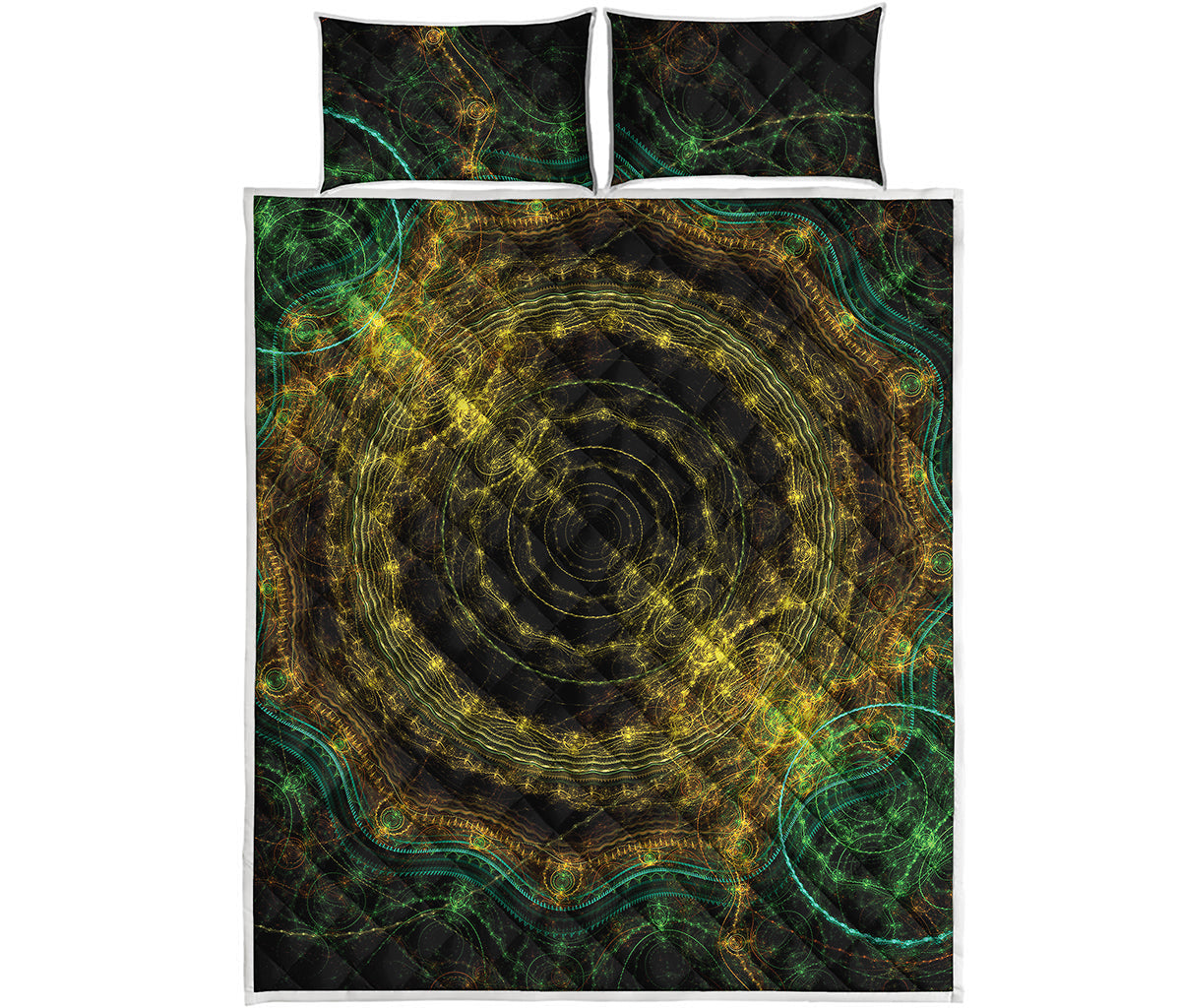 Steampunk Fractal Print Quilt Bed Set