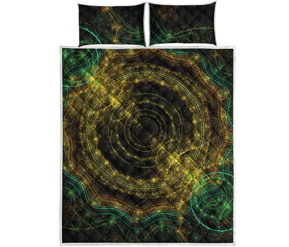 Steampunk Fractal Print Quilt Bed Set
