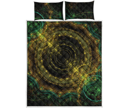 Steampunk Fractal Print Quilt Bed Set