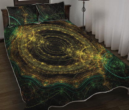 Steampunk Fractal Print Quilt Bed Set