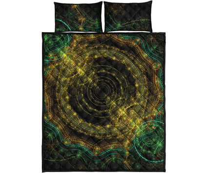 Steampunk Fractal Print Quilt Bed Set
