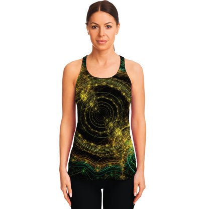 Steampunk Fractal Print Women's Racerback Tank Top