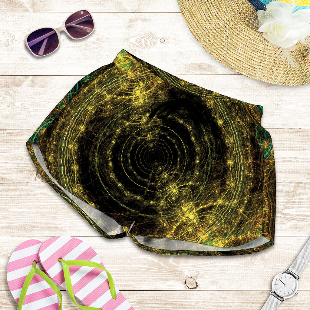 Steampunk Fractal Print Women's Shorts