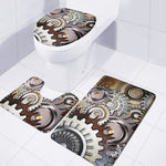 Steampunk Gears And Cogs Print 3 Piece Bath Mat Set