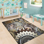 Steampunk Gears And Cogs Print Area Rug