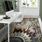 Steampunk Gears And Cogs Print Area Rug