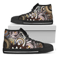 Steampunk Gears And Cogs Print Black High Top Sneakers